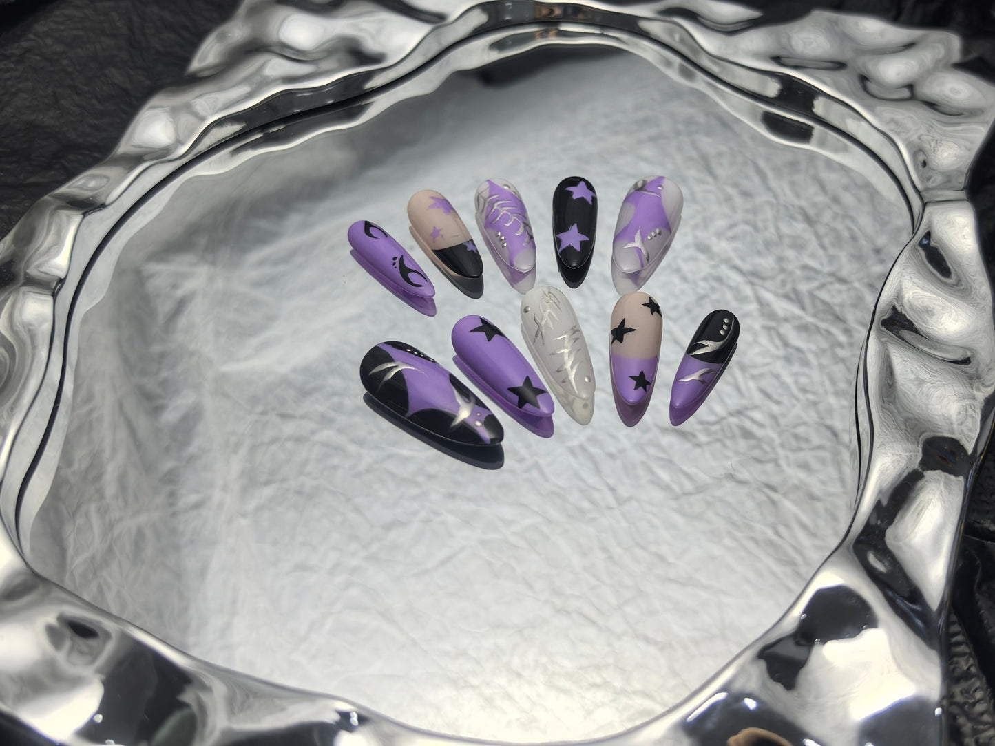 Dark Purple Star - Halloween - Press-On Nail